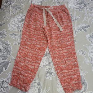 Free People Orange & Beige Harem Pants Size 8 EUC
